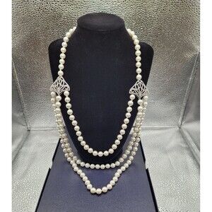 Perfect Holiday, Mother of the Bride Pearl Necklace with Elegant Cubic Zirconia